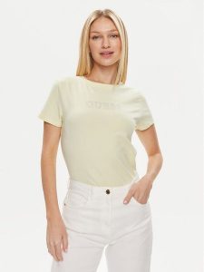 Guess T-Shirt Skylar V4GI09 J1314 Zielony Slim Fit. Zielone t-shirty Guess, s, z aplikacjami, z bawełny, bez kołnierzyka, bez ramiączek. Za 169,99 zł.