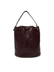 Calvin Klein Torebka Bold Ck Large Bucket Bag LV04F3232G Bordowy. Czerwone torebki klasyczne Calvin Klein, bez wzorów, ze skóry, bez dodatków. Za 479,99 zł.
