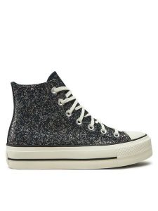 Converse Trampki Chuck Taylor All Star Lift Platform Glitter A09551C 401 Czarny. Czarne trampki Converse, bez wzorów, z materiału, bez zapięcia. Za 289,99 zł.
