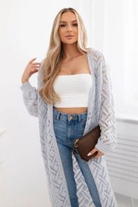 Sweter długi kardigan Super KID Moher niebieski. Niebieskie kardigany KESI, z moheru. Za 355,46 zł.