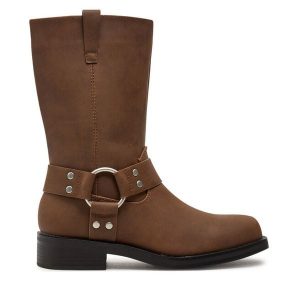 Botki ONLY Shoes. Brązowe botki ONLY SHOES, bez wzorów, bez obcasa, na płaskiej podeszwie, bez zapięcia. Za 319,99 zł.