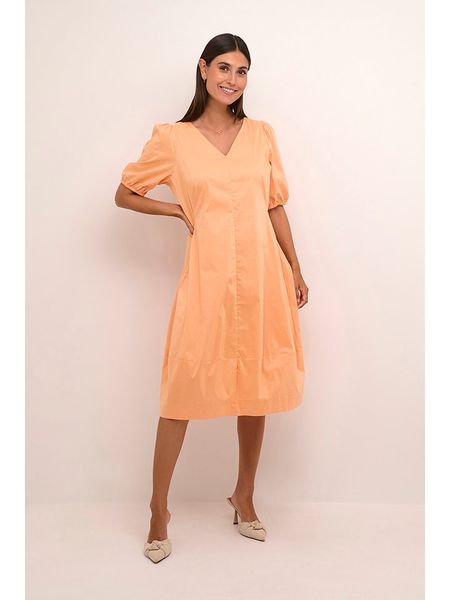 CULTURE Sukienka w kolorze pomarańczowym rozmiar: XL. Pomarańczowe sukienki Culture, xl, bez wzorów, bez kołnierzyka, bez ramiączek, midi. Za 136,13 zł.