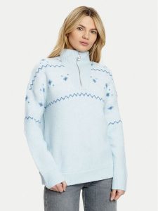 Guess Sweter W4PR1A Z3LQ0 Niebieski Regular Fit. Niebieskie swetry klasyczne Guess, xs, z syntetyku, bez kołnierzyka. Za 269,99 zł.