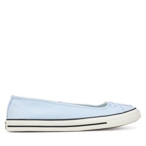 Baleriny Converse. Niebieskie balerinki Converse, bez wzorów, bez obcasa, bez zapięcia. Za 199,99 zł.