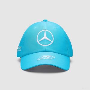 Czapka z daszkiem Mercedes-AMG Petronas F1 Team niebieska. Niebieskie czapki OEM, bez wzorów, z poliesteru, eleganckie. Za 81,43 zł.