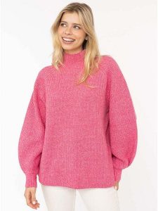 Zwillingsherz Sweter w kolorze różowym rozmiar: XL. Różowe swetry oversize Zwillingsherz, xl, bez wzorów, prążkowane, bez ramiączek. Za 193,24 zł.