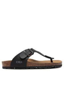 CMP Japonki Eco Mymosa Wmn Flip FLop 3Q91036 Czarny. Czarne klapki CMP, bez wzorów, ze skóry, bez obcasa. Za 189,99 zł.