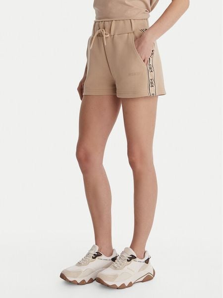Guess Szorty sportowe V3GD13 KB3P2 Beżowy Regular Fit. Brązowe spodenki sportowe Guess, xxs, z aplikacjami, z bawełny. Za 264,99 zł.