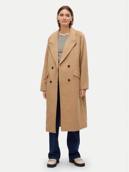 Vero Moda Płaszcz wełniany Harper 10320446 Beżowy Regular Fit. Brązowe płaszcze Vero Moda, na zimę, xl, bez wzorów, z syntetyku, bez kaptura. Za 249,99 zł.