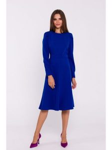 Stylove Sukienka w kolorze granatowym rozmiar: L. Niebieskie sukienki Stylove, l, bez wzorów, bez kołnierzyka, bez ramiączek, midi. Za 259,13 zł.