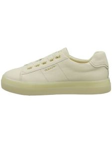 GANT Footwear Skórzane sneakersy "Avona" w kolorze kremowym rozmiar: 41. Brązowe trampki GANT Footwear, bez wzorów, bez zapięcia. Za 241,56 zł.