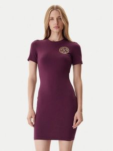 Versace Jeans Couture Sukienka codzienna 79HAOT00 CJ03T Bordowy Slim Fit. Czerwone kombinezony Versace Jeans Couture, xl, bez wzorów, z bawełny, bez kołnierzyka, bez ramiączek. Za 399,99 zł.