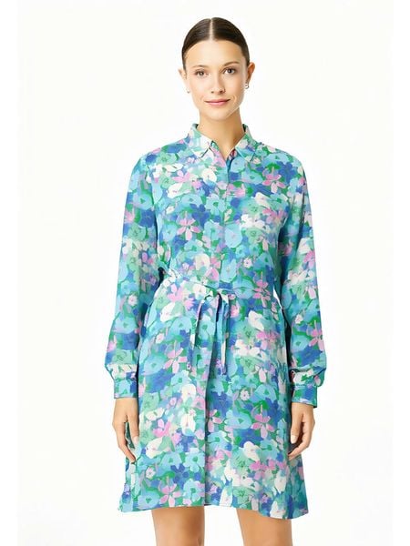 Miss goodlife Sukienka w kolorze niebiesko-zielonym rozmiar: M. Niebieskie sukienki miss goodlife, na co dzień, m, bez wzorów, z tkaniny, bez kołnierzyka, bez ramiączek, midi, proste. Za 113,36 zł.