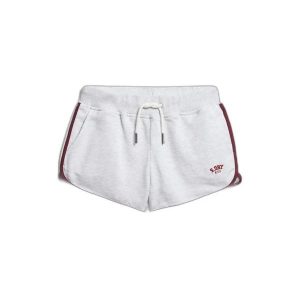 Krótkie retro sportowe essentials dla kobiet Superdry. Szare szorty Superdry, bez wzorów, retro. Za 163,95 zł.