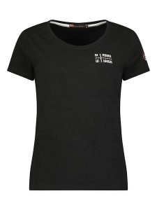 Geographical Norway Koszulka w kolorze czarnym rozmiar: S. Czarne bluzki Geographical Norway, s, bez wzorów, bez kołnierzyka, bez ramiączek. Za 52,55 zł.