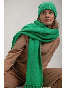 Josephine & Co Szal "Steef" w kolorze zielonym rozmiar: onesize. Zielone szaliki Josephine & Co, bez wzorów, z wełny. Za 236,05 zł.