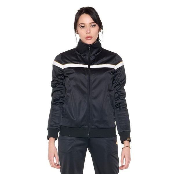 Bluza z zamek błyskawiczny na trening na co dzień. Czarne bluzy LEONE 1947 APPAREL, bez wzorów, z poliesteru, bez kaptura. W wyprzedaży za 164,19 zł.