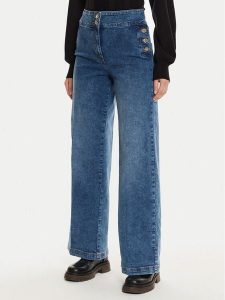 Silvian Heach Jeansy Galta GPA24261JE Niebieski Wide Leg. Niebieskie jeansy Silvian Heach, bez wzorów, z bawełny. Za 399,99 zł.