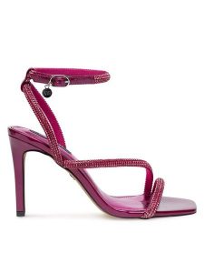 Nine West Sandały WFA2675-1 Różowy. Czerwone sandały Nine West, bez wzorów, z syntetyku, bez obcasa, na szpilce, bez zapięcia. Za 259,99 zł.