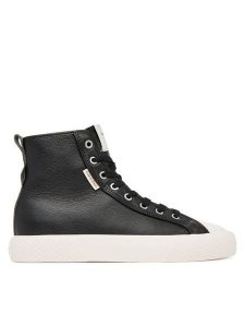 Calvin Klein Trampki Vulc Lace Up Hightop Lth HW0HW03076 Czarny. Czarne trampki Calvin Klein, bez wzorów, ze skóry, bez zapięcia. Za 409,99 zł.