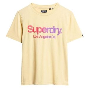 Koszulka turystyczna damska Superdry Tona Rainbow. Żółte koszulki sportowe Superdry, bez wzorów, z bawełny, bez ramiączek. W wyprzedaży za 101,00 zł.