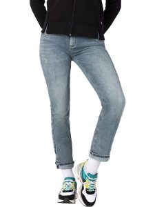 Timezone Dżinsy "Marah" - Slim fit - w kolorze szarym rozmiar: W32/L30. Szare jeansy Timezone, z aplikacjami, ze skóry. Za 122,96 zł.