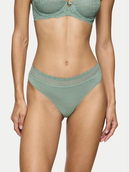 Triumph Stringi Feel Of Modal 10219764 Zielony. Zielone stringi Triumph, bez wzorów. Za 35,00 zł.