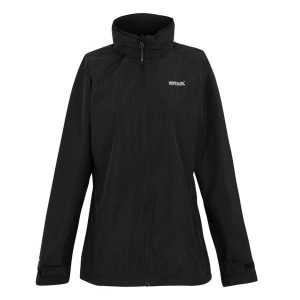 Damska kurtka przeciwdeszczowa z kapturem Regatta RWW457 800 czarny XL. Czarne kurtki Regatta, xl, bez wzorów, z kapturem. W wyprzedaży za 169,00 zł.