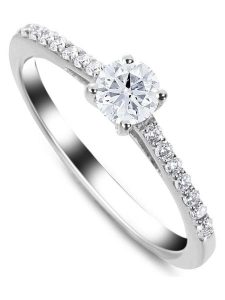 DIA DIAMONDS Srebrny pierścionek z diamentami i topazem rozmiar: 52. Szare pierścionki DIA DIAMONDS, z diamentem, srebrne. Za 342,45 zł.