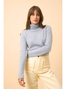 Just Cashmere Kaszmirowy sweter "June" w kolorze błękitnym rozmiar: M. Niebieskie golfy Just Cashmere, bez wzorów, z kaszmiru. Za 478,99 zł.