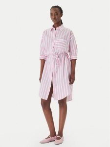 JOOP! Jeans Sukienka koszulowa Dua 30102576 Różowy Regular Fit. Czerwone sukienki Joop! Jeans, m, bez wzorów, z bawełny, bez kołnierzyka, bez ramiączek, koszulowe. Za 664,99 zł.