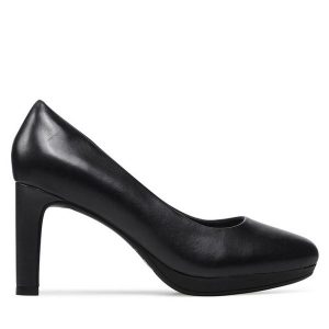 Czółenka Clarks. Niebieskie czółenka Clarks, bez wzorów, bez obcasa, bez zapięcia. Za 279,99 zł.