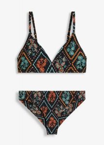 Bikini bustier (2 części) z figami hipster. Czarne bikini bonprix, bez wzorów. Za 159,99 zł.