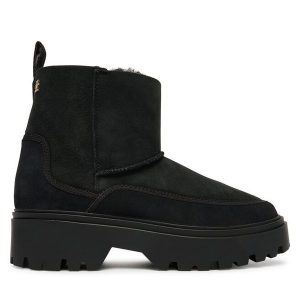 Śniegowce Tommy Hilfiger. Czarne buty zimowe TOMMY HILFIGER, bez obcasa, bez zapięcia. Za 899,99 zł.