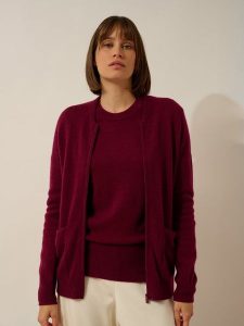 Just Cashmere Kaszmirowy kardigan "Ervie" w kolorze bordowym rozmiar: XXL. Czerwone kardigany Just Cashmere, z kaszmiru. Za 413,99 zł.