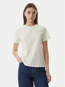 Calvin Klein Jeans T-Shirt SS 20s LV044G200G Kremowy Regular Fit. Białe t-shirty Calvin Klein Jeans, s, bez wzorów, z bawełny, bez kołnierzyka, bez ramiączek. Za 209,99 zł.