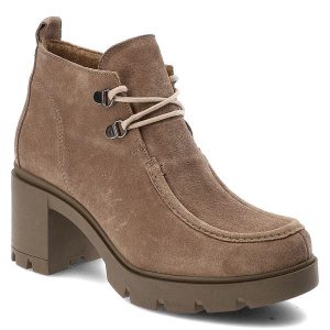 Beżowe Botki Armodo Stylowe Obuwie Damskie Na Obcasie. Brązowe botki Armodo, na jesień, bez wzorów, bez obcasa, na obcasie, bez zapięcia. Za 349,00 zł.