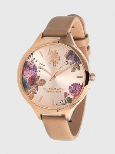 U.S. Polo Assn. Zegarek kwarcowy w kolorze różowozłoto-beżowym rozmiar: onesize. Brązowe, analogowe zegarki U.S. Polo Assn. Za 241,95 zł.