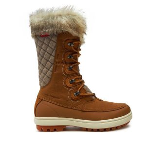 Śniegowce Helly Hansen. Brązowe buty zimowe Helly Hansen, bez obcasa, bez zapięcia. Za 899,99 zł.