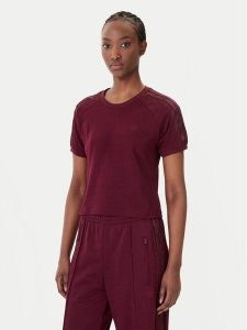 Adidas T-Shirt Lace Cali KC6453 Bordowy Regular Fit. Czerwone t-shirty ADIDAS, m, bez wzorów, z bawełny, bez kołnierzyka, bez ramiączek. Za 169,99 zł.