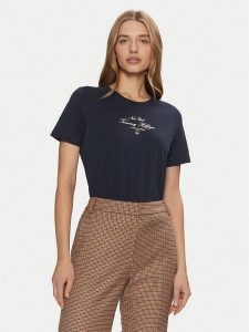 Tommy Hilfiger T-Shirt WW0WW43895 Granatowy Regular Fit. Niebieskie t-shirty TOMMY HILFIGER, m, bez wzorów, z bawełny, bez kołnierzyka, bez ramiączek. Za 129,99 zł.