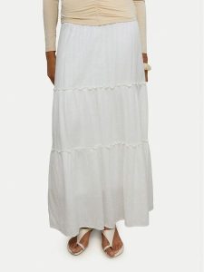 Vero Moda Spódnica maxi Keeley 10316487 Biały Regular Fit. Białe spódnice Vero Moda, s, bez wzorów, z bawełny, maxi. Za 179,99 zł.