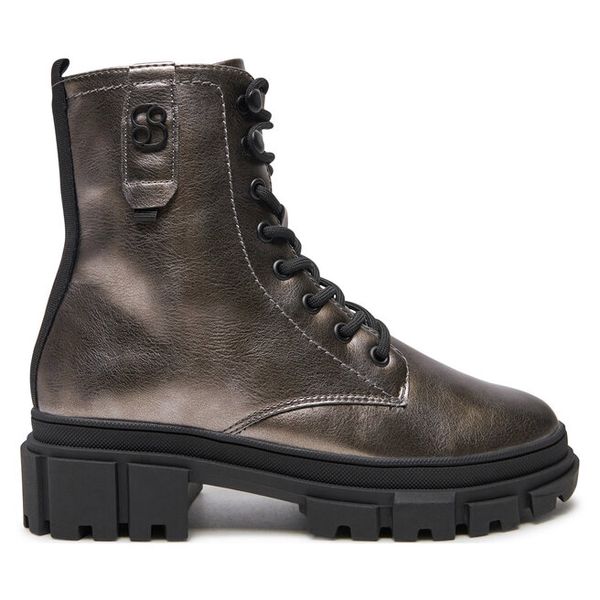 Trzewiki s.Oliver. Szare botki s.Oliver, bez wzorów, bez obcasa, na płaskiej podeszwie, bez zapięcia. Za 319,99 zł.