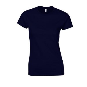 Koszulka Damska Z Miękkiej W Dotyku Bawełny Ringspun. Niebieskie bluzki GILDAN, xl, bez wzorów, z bawełny, sportowe, bez kołnierzyka, bez ramiączek. Za 29,99 zł.
