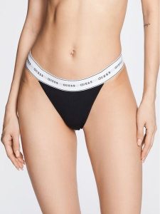 Guess Figi brazylijskie Carrie O2BE04 KBBU1 Czarny. Czarne figi Guess, z aplikacjami, z bawełny. Za 49,99 zł.