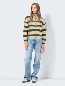 JDY Sweter w kolorze zielono-beżowym rozmiar: L. Brązowe swetry oversize JDY, l, bez wzorów, bez ramiączek. Za 56,93 zł.