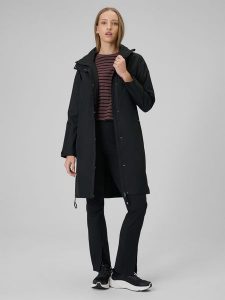 4F Płaszcz membrana 8000 damski - czarny XXL. Czarne płaszcze 4f, xxl, bez wzorów, ze skóry, bez kaptura. Za 499,99 zł.