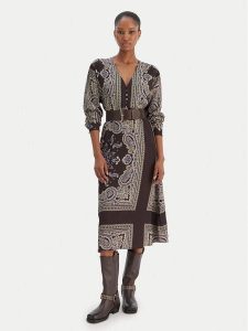 Liu Jo Sukienka codzienna MF5394 TS117 Brązowy Regular Fit. Brązowe sukienki Liu Jo, na co dzień, bez wzorów, z syntetyku, wizytowe, bez kołnierzyka, bez ramiączek, proste. Za 599,99 zł.