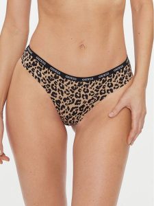 Guess Figi klasyczne O3YE00 KBUT0 Brązowy. Brązowe figi Guess, z aplikacjami, z syntetyku. Za 69,99 zł.