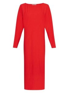 MOSS COPENHAGEN Sukienka w kolorze czerwonym rozmiar: L/XL. Czerwone sukienki Moss Copenhagen, na co dzień, l, bez wzorów, bez kołnierzyka, bez ramiączek, maxi, proste. Za 149,66 zł.